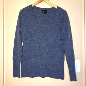 Cashmere Gray V-Neck Women's Sweater